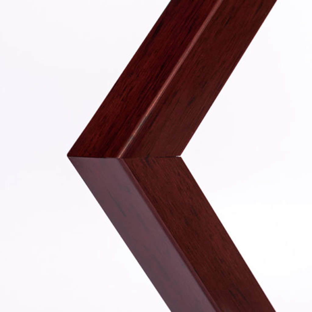 Marco tradicional plano color Caoba