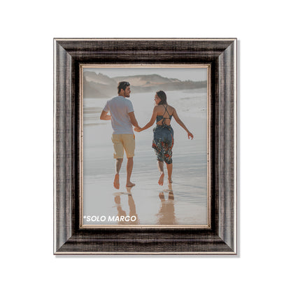 Marco tradicional con relieve Negro platinado