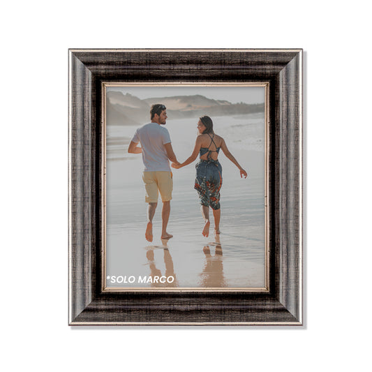 Marco tradicional con relieve Negro platinado