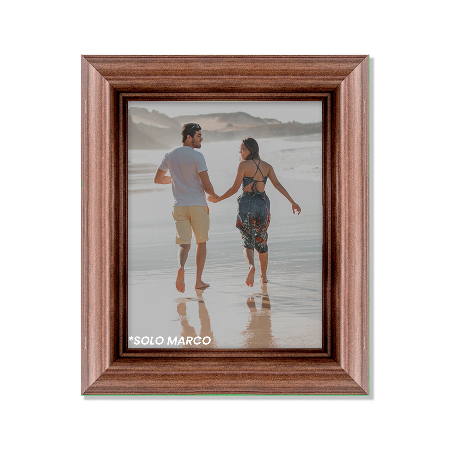 Marco tradicional con relieves color Roble