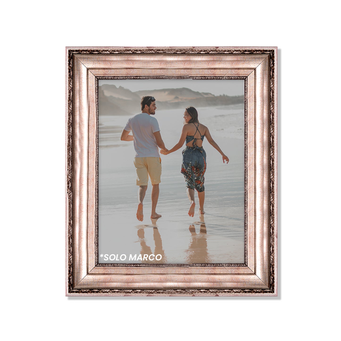 Marco tradicional texturizado plateado