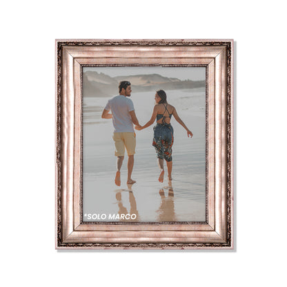 Marco tradicional texturizado plateado