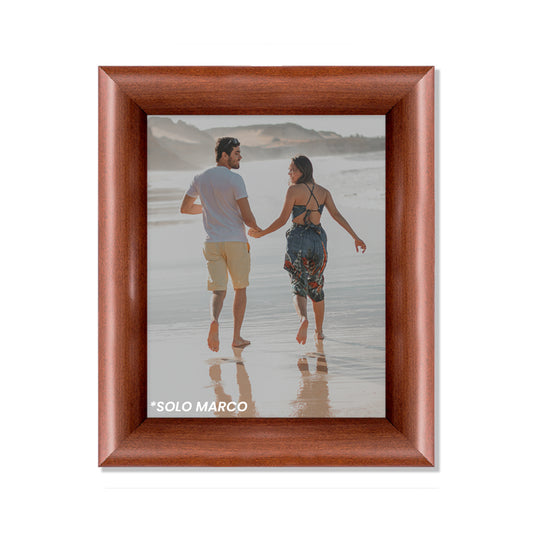 Marco tradicional ancho curvo Nogal