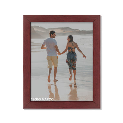 Marco tradicional plano color Caoba