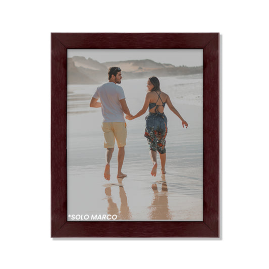 Marco tradicional plano Chocolate con textura