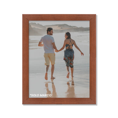 Marco tradicional plano color Nogal