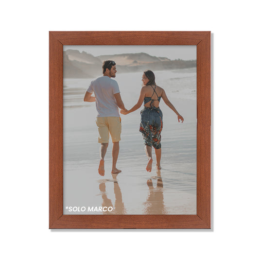Marco tradicional plano color Nogal