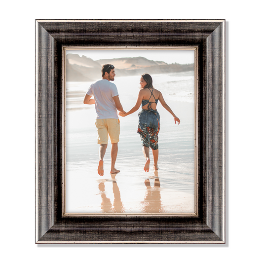 Marco tradicional con relieve Negro platinado